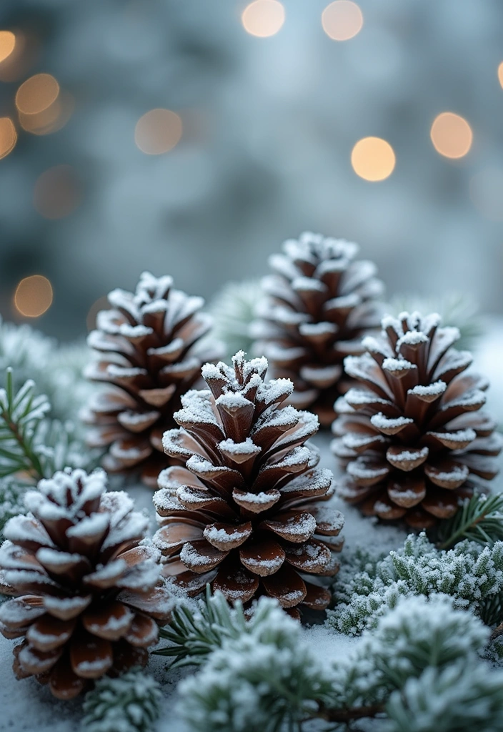 13 Pine Cone Ornaments That Will Make Your Holidays Sparkle (DIY Magic Awaits!) - 5. Snowy Pine Cone Ornaments