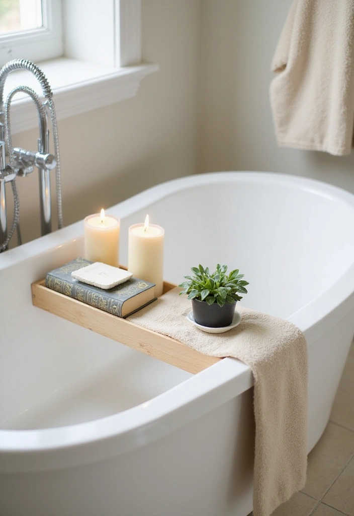 14 Decorative Bathroom Storage Ideas That'll Elevate Your Aesthetic! - 11. Stylish Bath Caddy