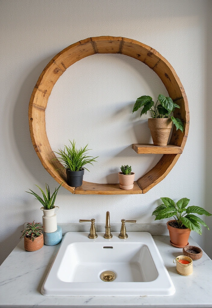 14 Decorative Bathroom Storage Ideas That'll Elevate Your Aesthetic! - 12. Unique Wall Art with Storage