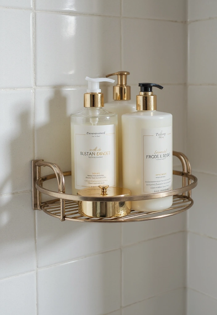 14 Decorative Bathroom Storage Ideas That'll Elevate Your Aesthetic! - 14. Elegant Shower Caddy