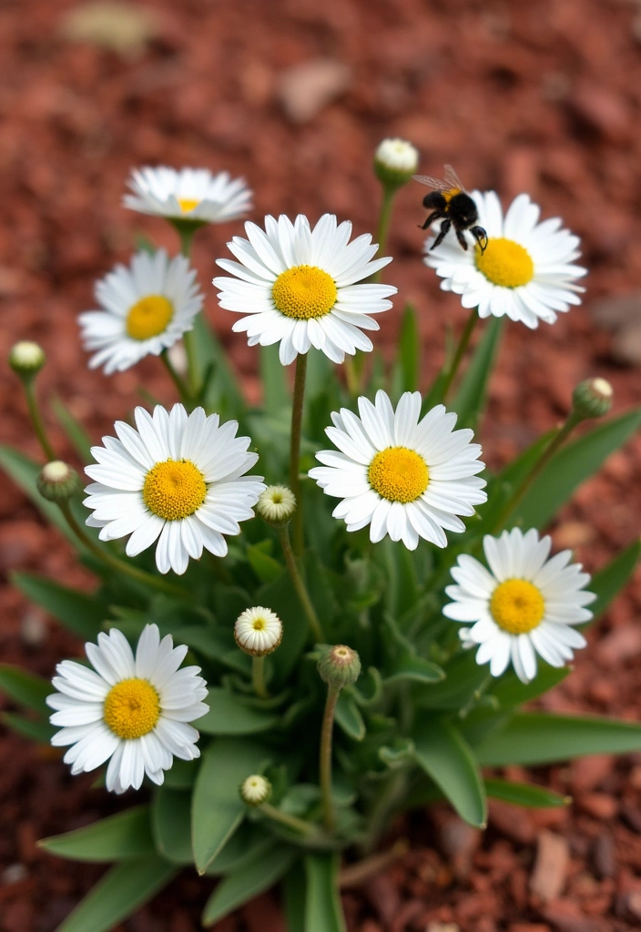 14 Perfect Plants to Pair with Red Mulch for a Vibrant Garden Makeover! - 10. Charming Daisies: Cheerful Simplicity