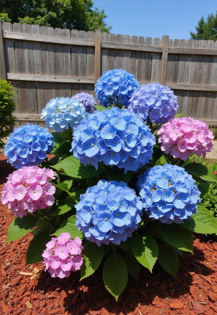 14 Perfect Plants to Pair with Red Mulch for a Vibrant Garden Makeover! - 11. Vibrant Hydrangeas: A Pop of Color