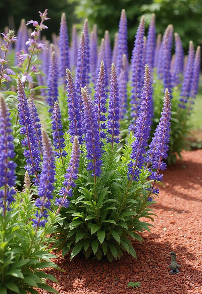 14 Perfect Plants to Pair with Red Mulch for a Vibrant Garden Makeover! - 13. Colorful Salvia: For the Pollinators