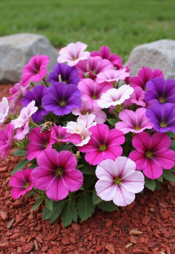 14 Perfect Plants to Pair with Red Mulch for a Vibrant Garden Makeover! - 3. Colorful Petunias: Seasonal Drama