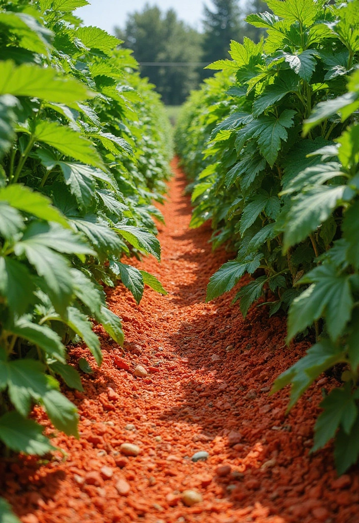 14 Seasonal Red Mulch Landscaping Ideas for Year-Round Beauty! - 4. Edible Garden with Red Mulch