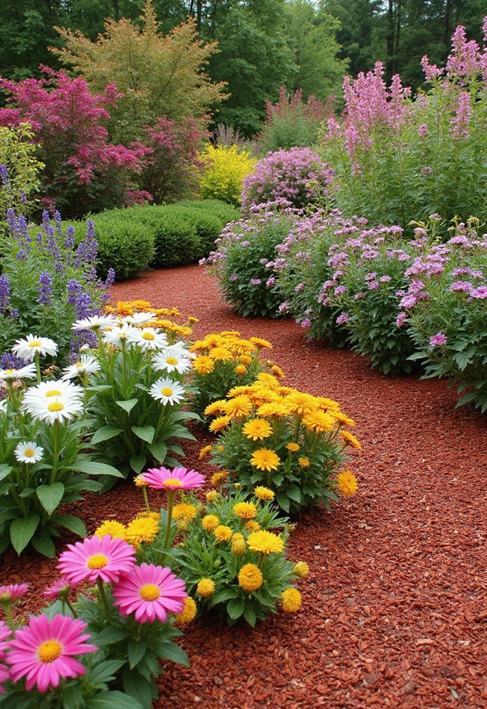 14 Seasonal Red Mulch Landscaping Ideas for Year-Round Beauty! - 9. Seasonal Color Schemes with Red Mulch