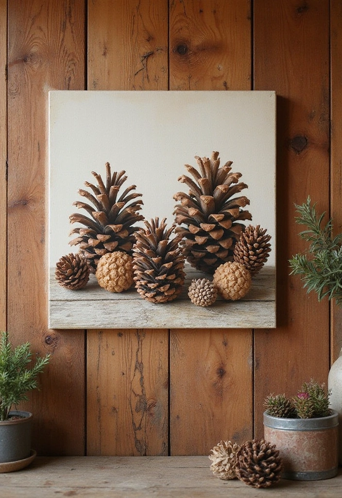 15 Pine Cone Decorations That’ll Transform Your Home into a Cozy Retreat! - 5. Pine Cone Wall Art