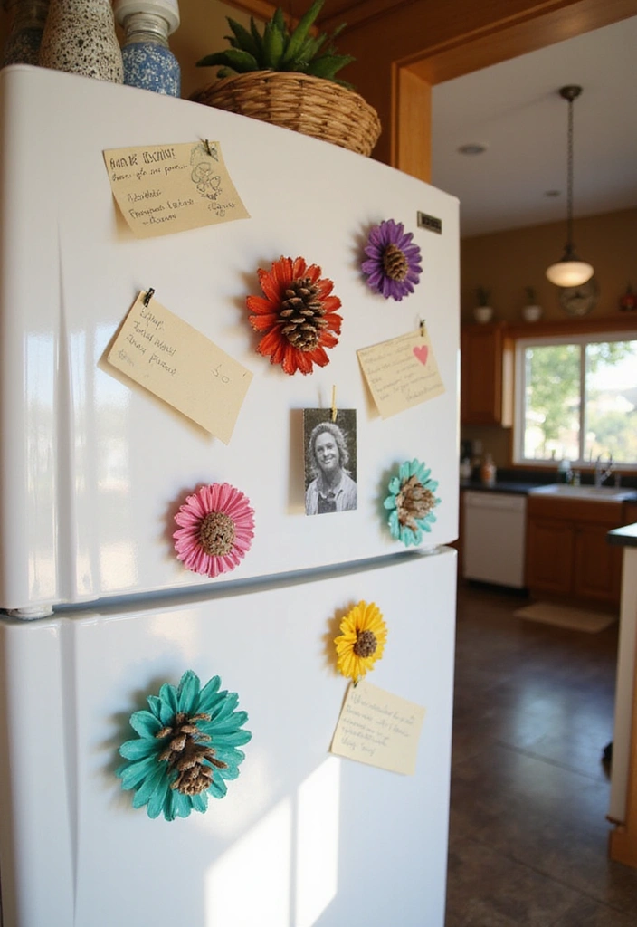 15 Stunning Pine Cone Crafts That Will Transform Your Home Decor! - 10. Pine Cone Magnets