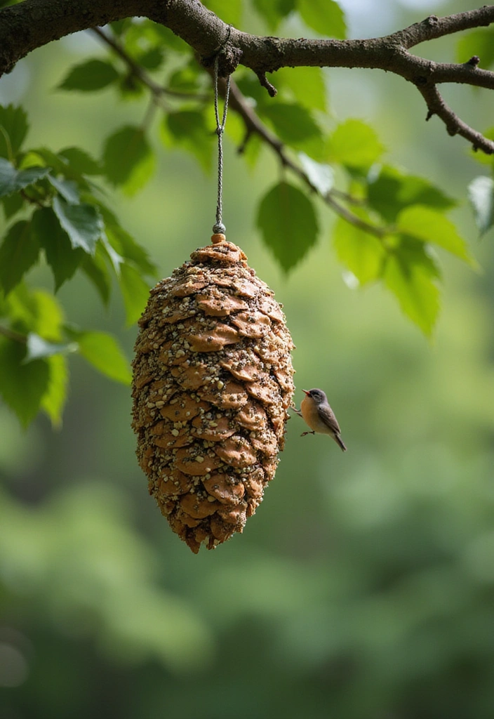 15 Stunning Pine Cone Crafts That Will Transform Your Home Decor! - 4. Pine Cone Bird Feeders