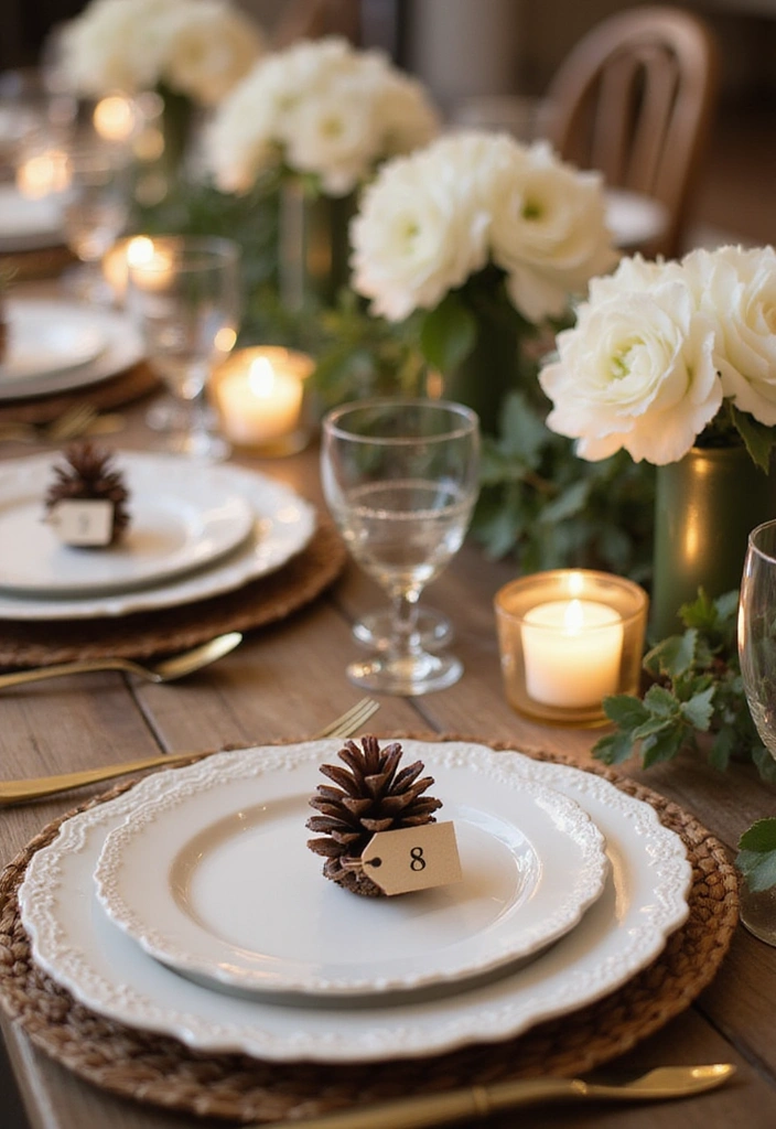 15 Stunning Pine Cone Crafts That Will Transform Your Home Decor! - 6. Pine Cone Table Numbers