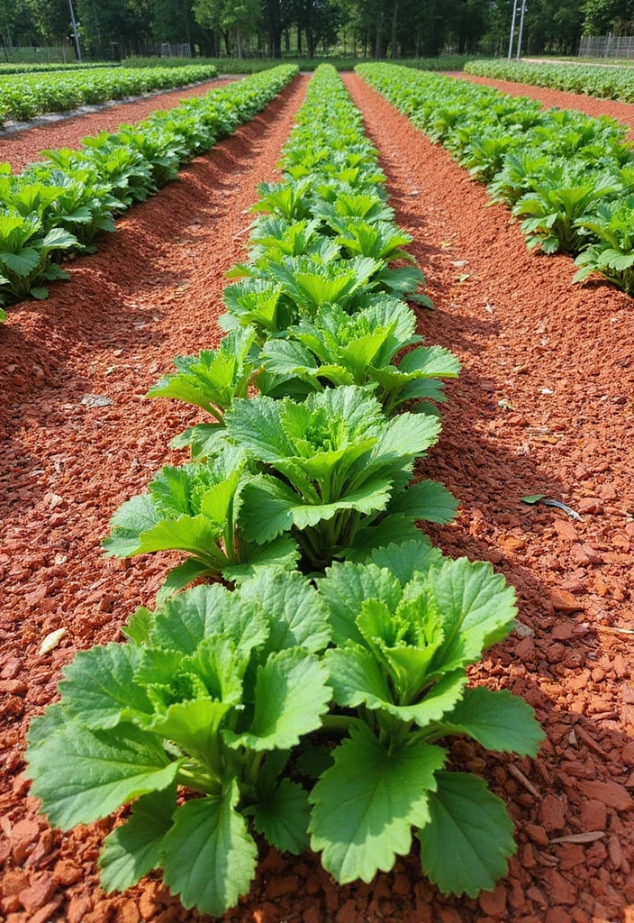 16 Budget-Friendly Red Mulch Landscaping Ideas That Look Luxe (Wait Till You See #10!) - 6. Budget-Friendly Vegetable Garden with Red Mulch