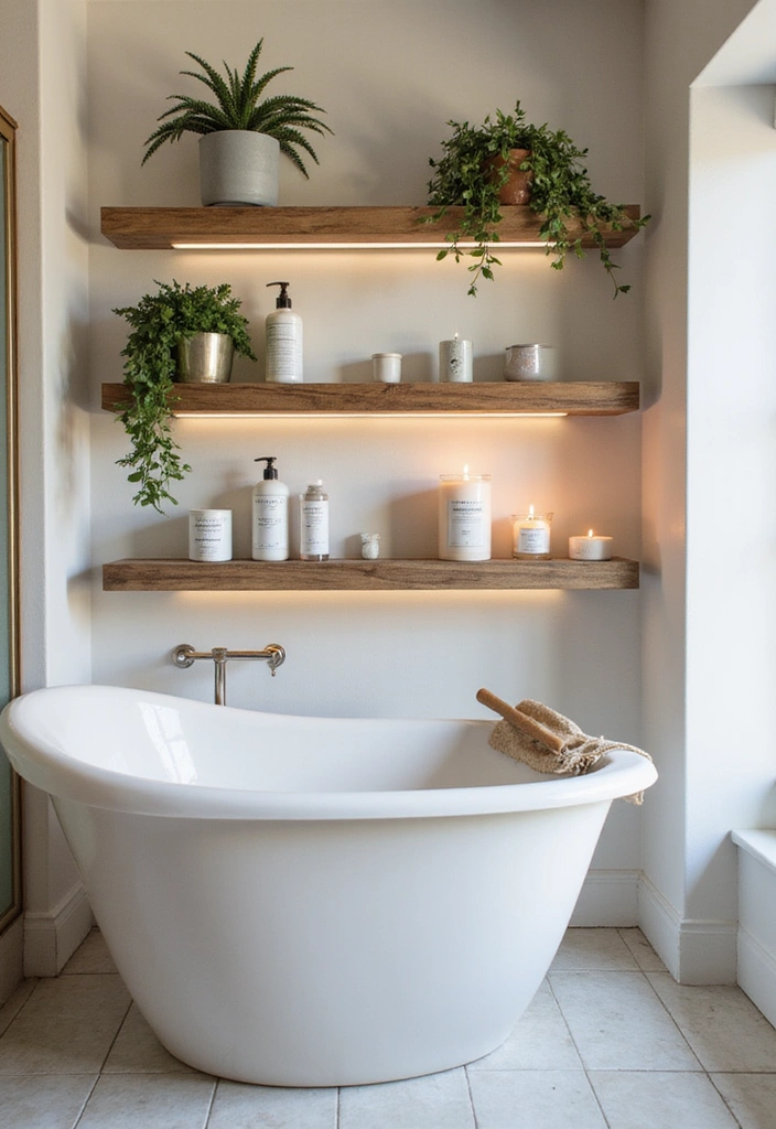 18 Luxurious Bathroom Storage Ideas That Make Your Space Feel Like a Spa! - 1. Floating Shelves for a Modern Touch