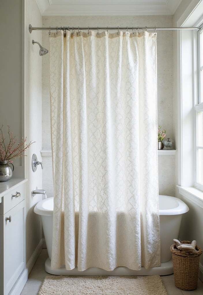 18 Luxurious Bathroom Storage Ideas That Make Your Space Feel Like a Spa! - 10. Stylish Shower Curtains