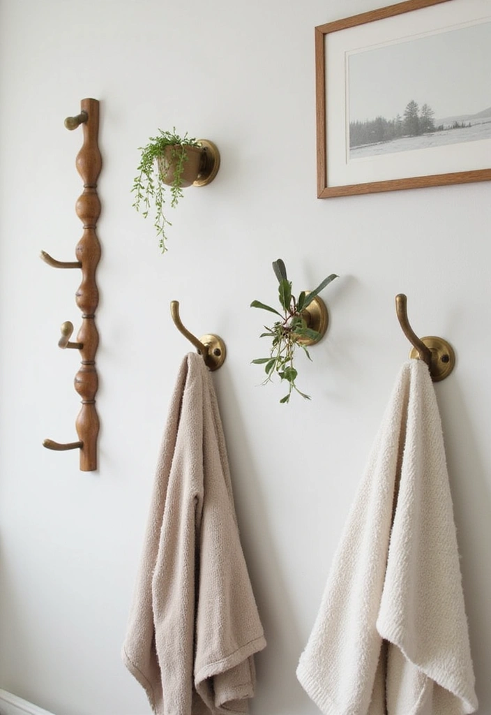 18 Luxurious Bathroom Storage Ideas That Make Your Space Feel Like a Spa! - 6. Decorative Wall Hooks