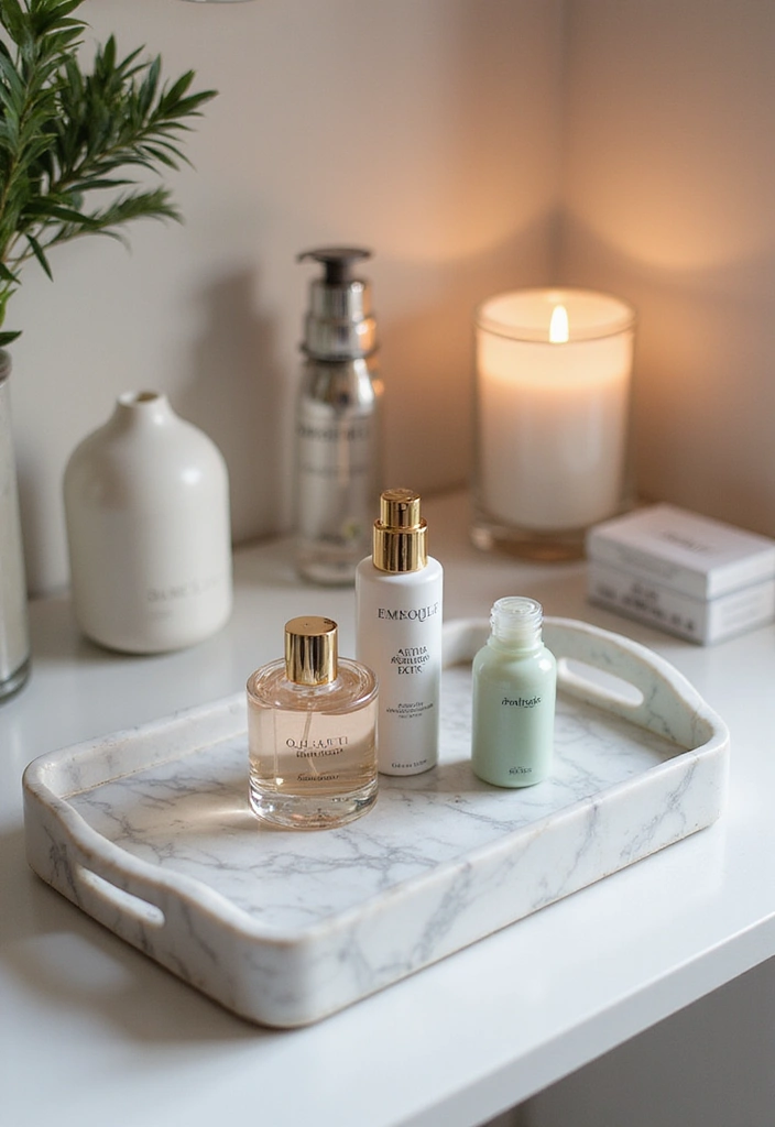 18 Luxurious Bathroom Storage Ideas That Make Your Space Feel Like a Spa! - 8. Elegant Tray Displays