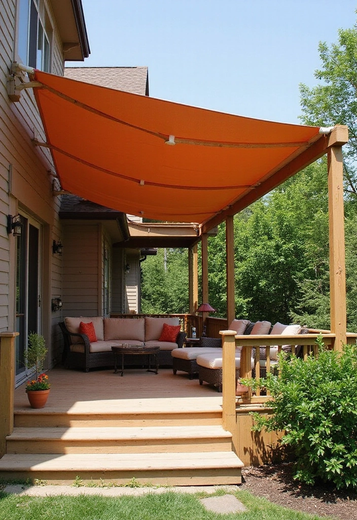 19 Unique Under Deck Landscaping Ideas for a Cool and Cozy Retreat! - 10. Shade Canopy for Comfort