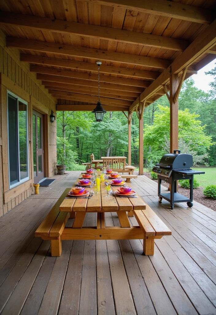 19 Unique Under Deck Landscaping Ideas for a Cool and Cozy Retreat! - 18. Picnic Area with Benches