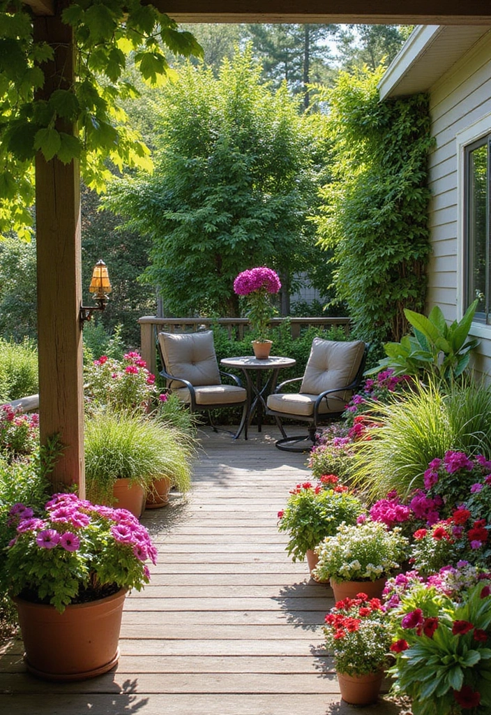 19 Unique Under Deck Landscaping Ideas for a Cool and Cozy Retreat! - 3. Shade Garden with Colorful Blooms