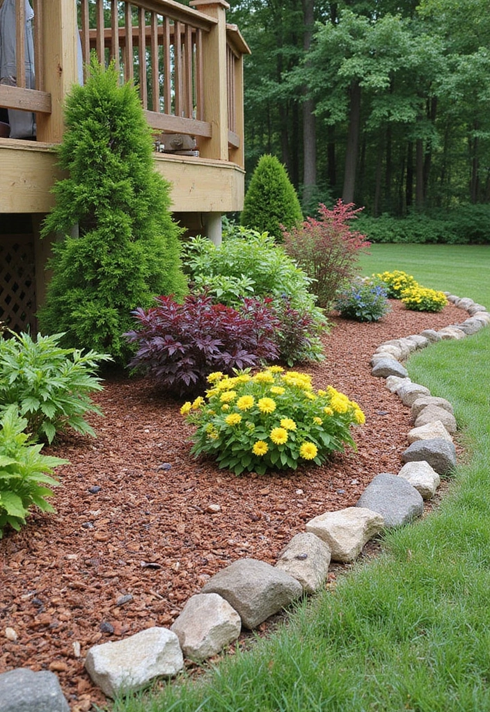 20 DIY Under Deck Landscape Projects That Won't Break the Bank (You’ll Love #16!) - 14. Natural Mulch Beds