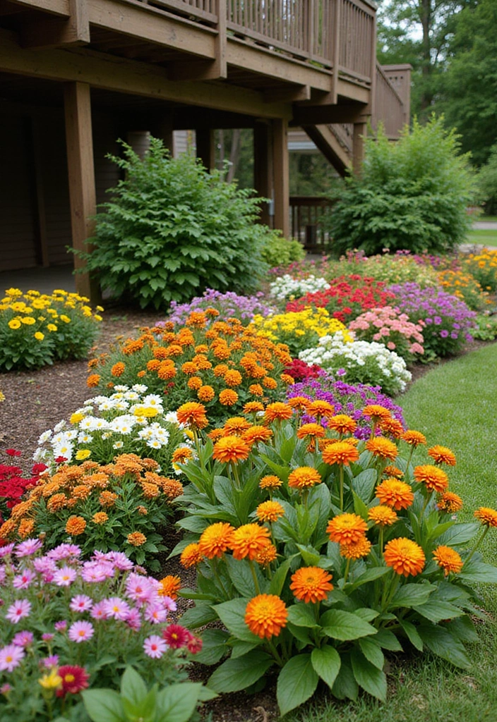 20 DIY Under Deck Landscape Projects That Won't Break the Bank (You’ll Love #16!) - 18. Colorful Flower Beds
