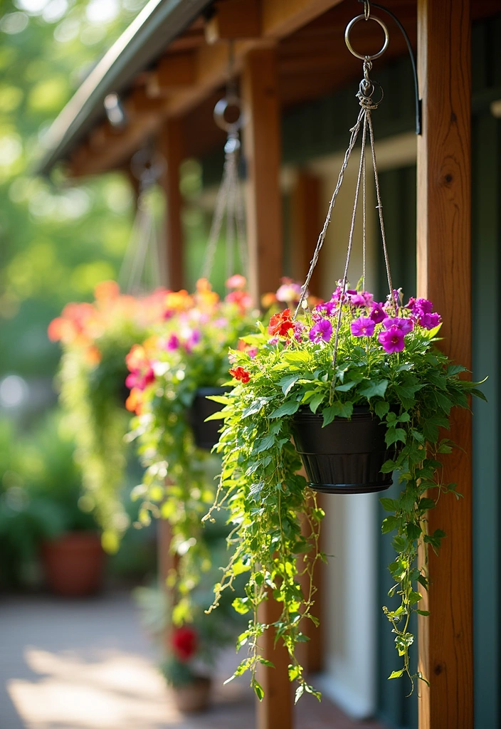 20 DIY Under Deck Landscape Projects That Won't Break the Bank (You’ll Love #16!) - 4. Hanging Planters
