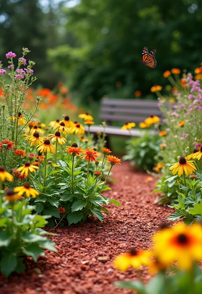 20 Gorgeous Flower Bed Ideas with Red Mulch That Will Wow Your Neighbors! - 12. Wildflower Wonderland