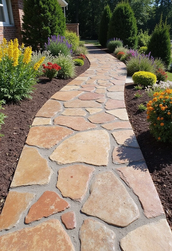 21 Budget-Friendly Paver Walkway Ideas That Look Like a Million Bucks (Wait Until You See #12!) - 12. Artistic Stamped Concrete