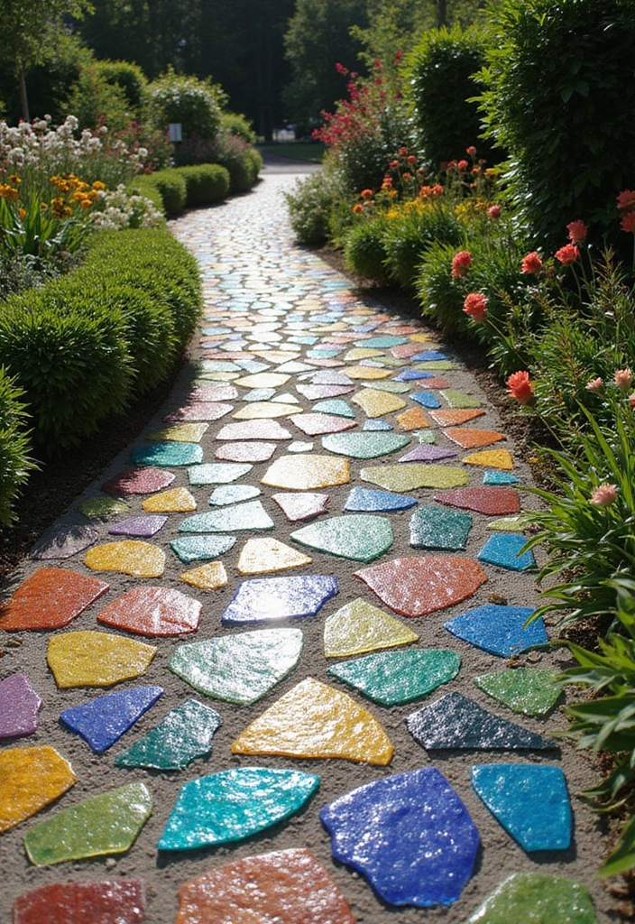 21 Budget-Friendly Paver Walkway Ideas That Look Like a Million Bucks (Wait Until You See #12!) - 13. Recycled Glass Pavers