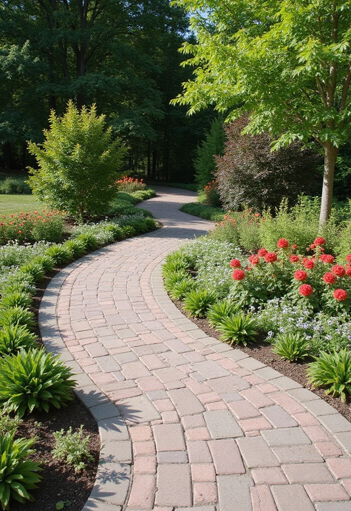 21 Budget-Friendly Paver Walkway Ideas That Look Like a Million Bucks (Wait Until You See #12!) - 16. Curved Paver Path