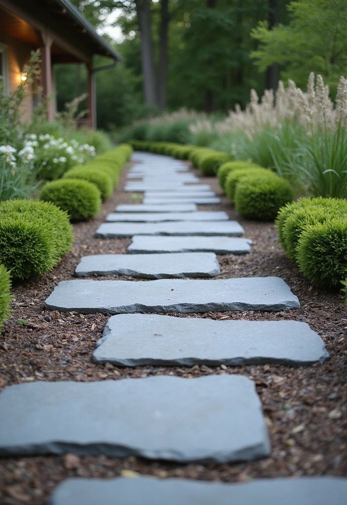 21 Budget-Friendly Paver Walkway Ideas That Look Like a Million Bucks (Wait Until You See #12!) - 17. Minimalist Slate Walkway