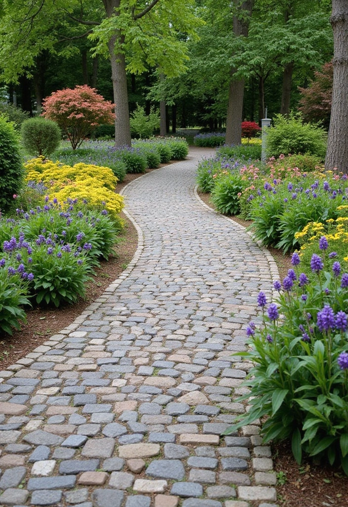 21 Budget-Friendly Paver Walkway Ideas That Look Like a Million Bucks (Wait Until You See #12!) - 3. Charming Cobblestone Path