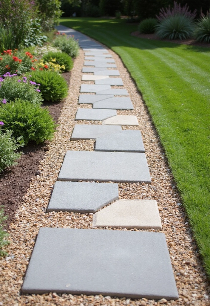 21 Budget-Friendly Paver Walkway Ideas That Look Like a Million Bucks (Wait Until You See #12!) - 6. Gravel and Paver Combo
