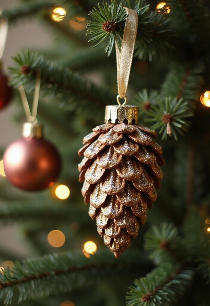 25 Handmade Pine Cone Ornaments That Will Make Your Tree Shine Bright This Christmas! - 1. Glittery Pine Cone Beauties