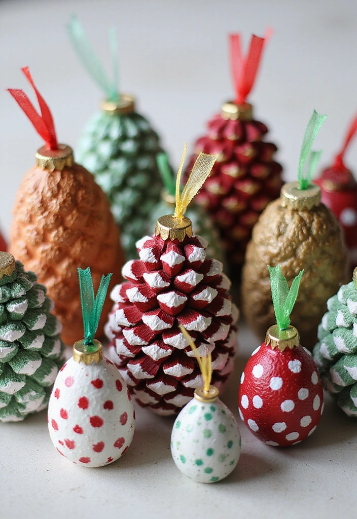 25 Handmade Pine Cone Ornaments That Will Make Your Tree Shine Bright This Christmas! - 5. Painted Pine Cone Ornaments