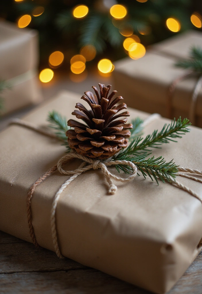 25 Handmade Pine Cone Ornaments That Will Make Your Tree Shine Bright This Christmas! - 9. Pine Cone Gift Toppers