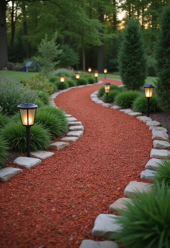 30 DIY Red Mulch Ideas to Elevate Your Landscape (You Can Do #22 This Weekend!) - 2. Cozy Pathways