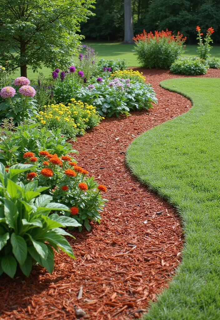 30 DIY Red Mulch Ideas to Elevate Your Landscape (You Can Do #22 This Weekend!) - 4. Decorative Borders