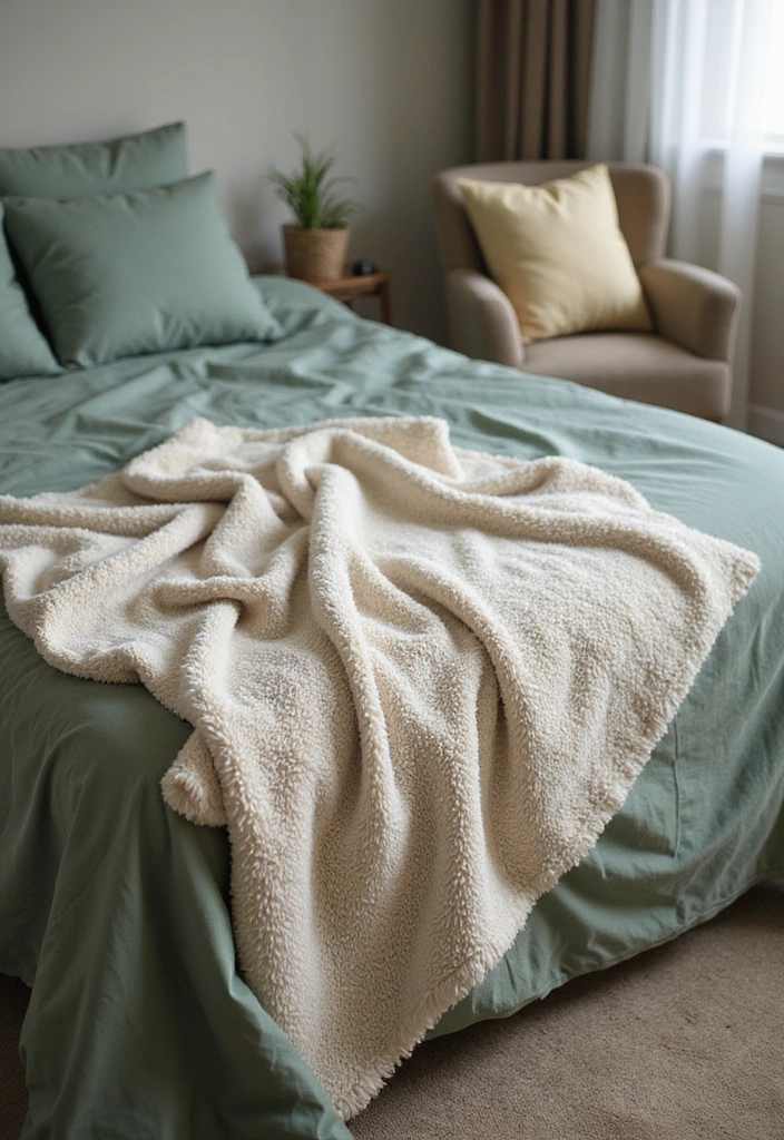 10 Cozy Textiles to Make Your Sage Green Bedroom Feel Like a Retreat! - 1. Plush Throw Blankets