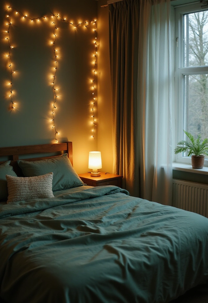 10 Cozy Textiles to Make Your Sage Green Bedroom Feel Like a Retreat! - 9. Soft Lighting Elements