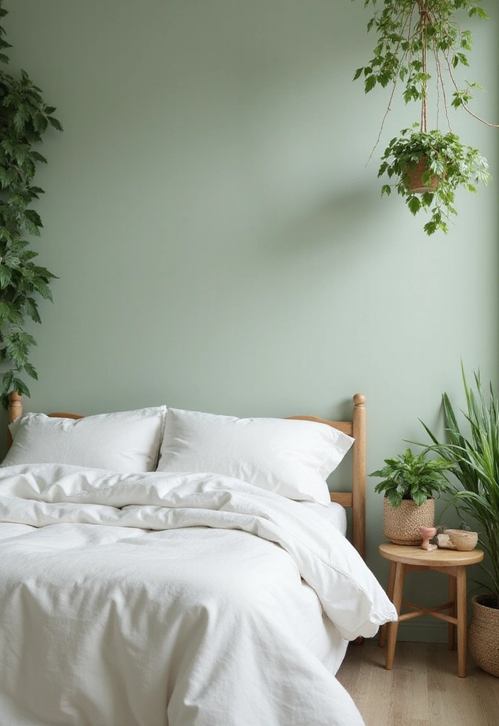 10 Gorgeous Sage Green Bedroom Paint Ideas That Will Make You Fall in Love with Your Walls! - 1. Soft Sage Accent Wall