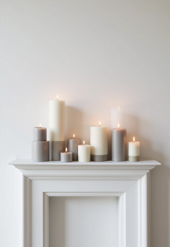 10 Minimalist Fall Fireplace Decor Ideas for a Chic Autumn Home! - 2. Monochrome Candles