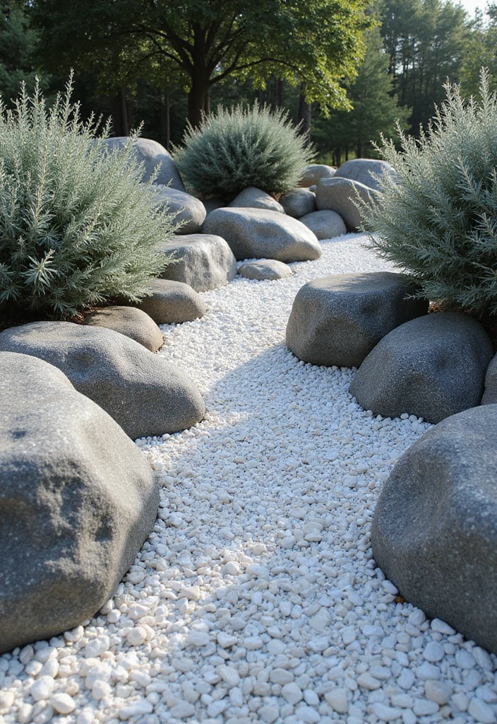 10 Modern Rock Garden Designs That Redefine Outdoor Elegance (Don't Miss #4!) - 7. Monochromatic Elegance