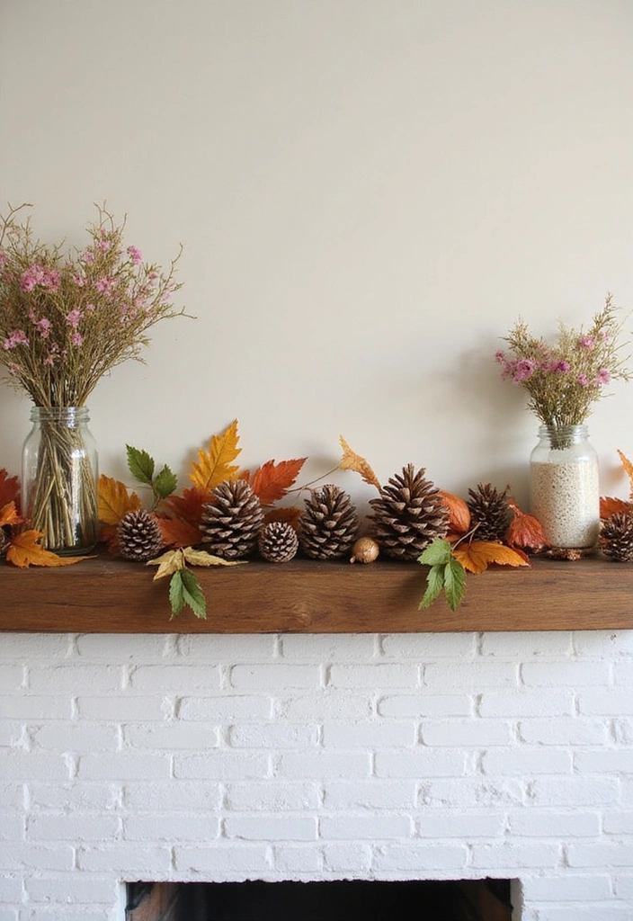 10 Quick and Easy Fall Fireplace Decor Ideas You Can Try This Weekend! - 2. Bring in the Nature