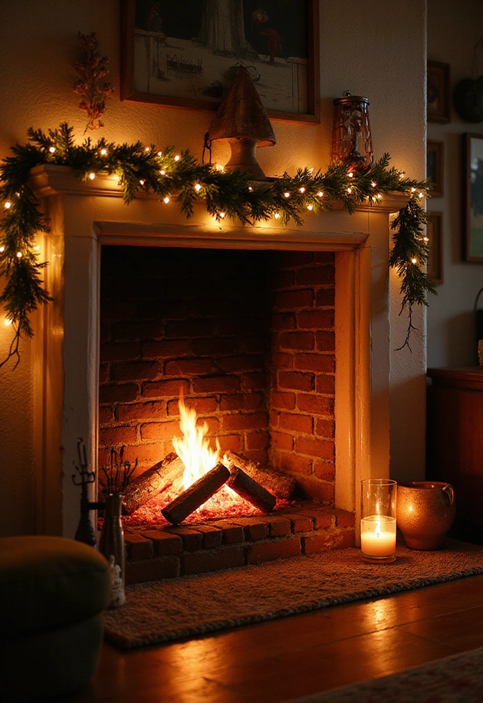 10 Quick and Easy Fall Fireplace Decor Ideas You Can Try This Weekend! - 7. Layered Lighting for Ambiance