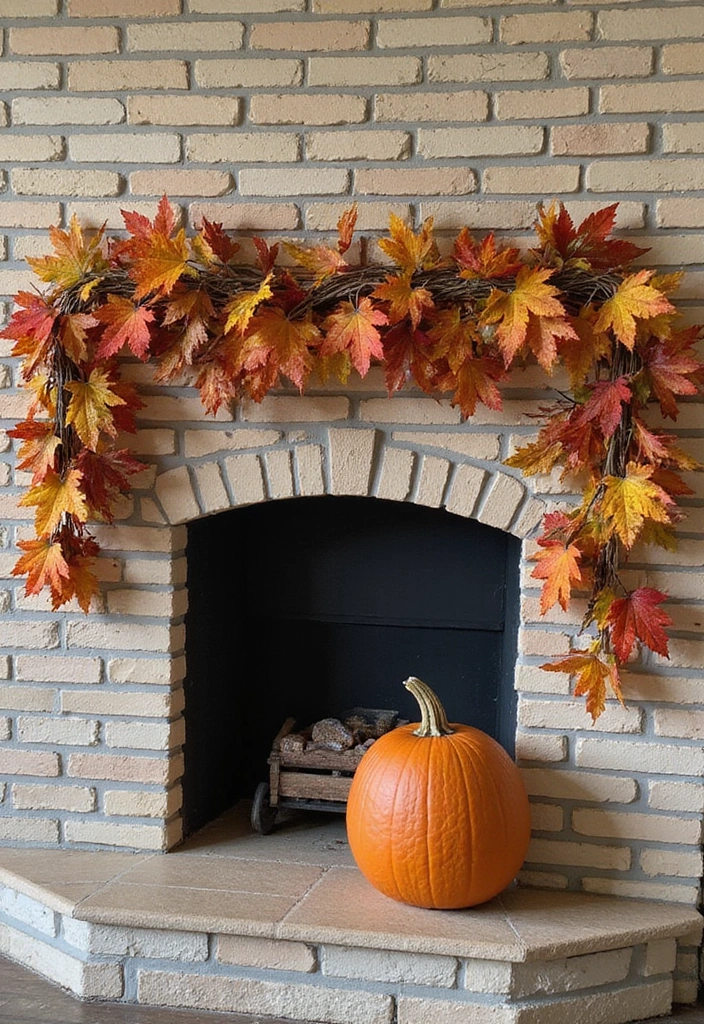 10 Quick and Easy Fall Fireplace Decor Ideas You Can Try This Weekend! - 8. Utilize Fall-Themed Garlands