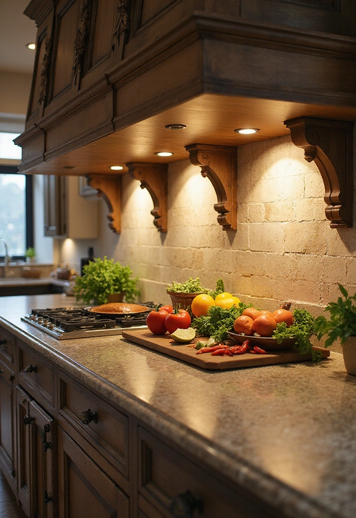 11 Kitchen Corbel Ideas That Are Both Functional and Stylish (You Won't Believe #7!) - 4. Corbels with Integrated Lighting