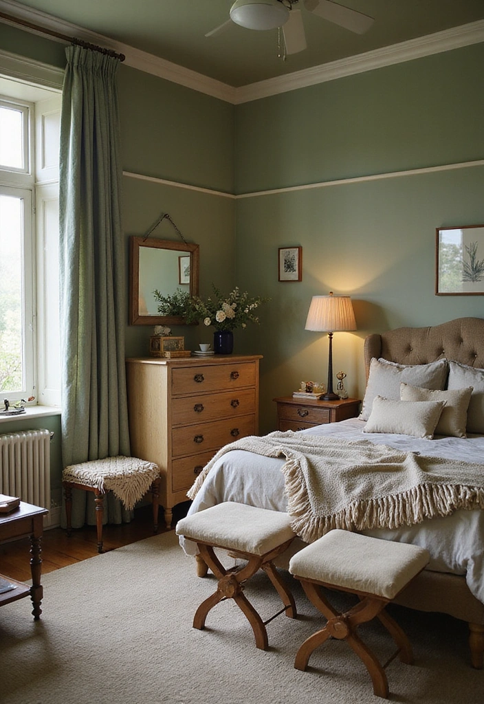 12 Affordable Sage Green Bedroom Makeovers That Will Blow Your Mind! - 1. Cozy Cottage Vibes