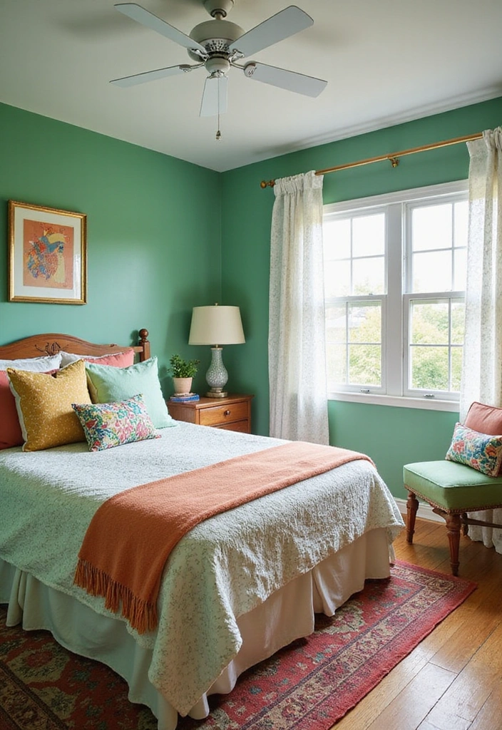 12 Affordable Sage Green Bedroom Makeovers That Will Blow Your Mind! - 12. Bright and Cheerful
