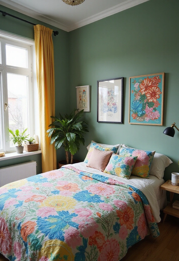 12 Affordable Sage Green Bedroom Makeovers That Will Blow Your Mind! - 5. Artful Expression