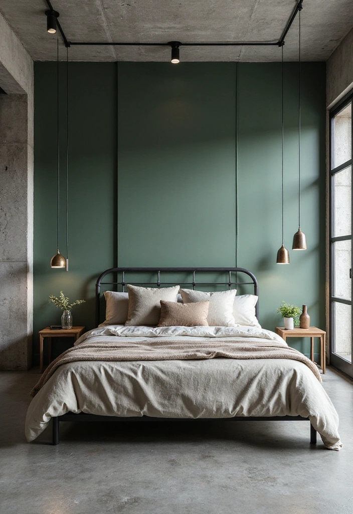 12 Affordable Sage Green Bedroom Makeovers That Will Blow Your Mind! - 8. Industrial Edge